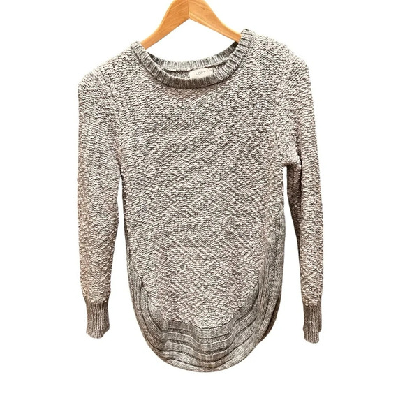 Loft Women's XL Light Gray Sweater Long Sleeves  Cotton Blend With Some Wool - Picture 1 of 10